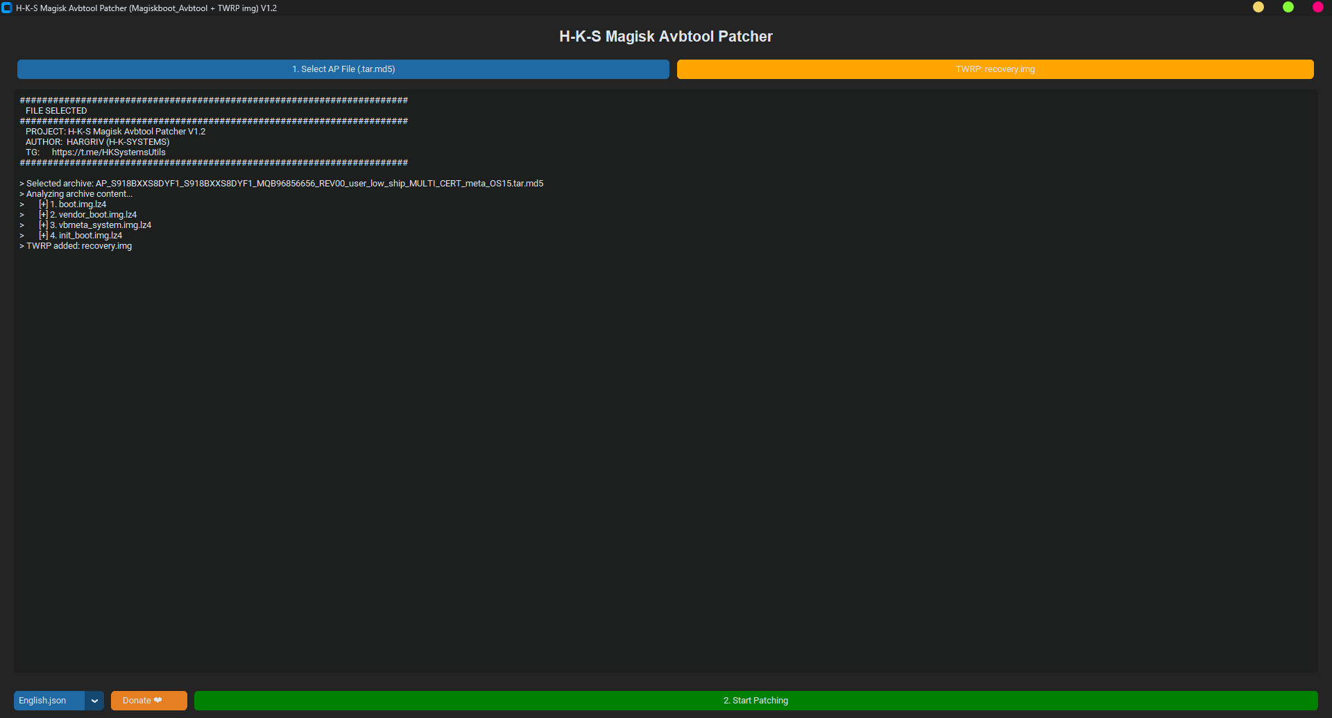 H-K-S Tool Interface